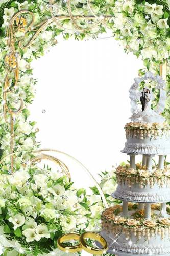 Рамка и свадебный торт