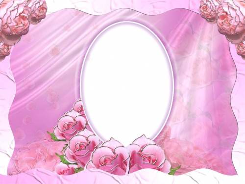 Овальная розовая рамка с розами