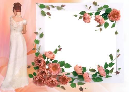 Рамочка с невестой и цветами