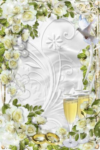 Рамка с розами для свадебного фото