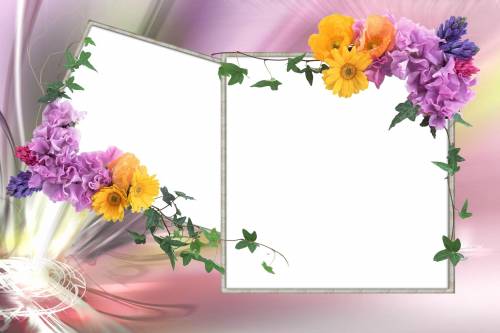 Рамка для двух фотографий с очаровательными цветами