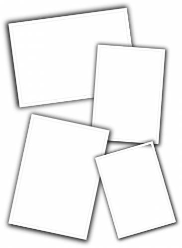 Пять белых прямоугольных рамок