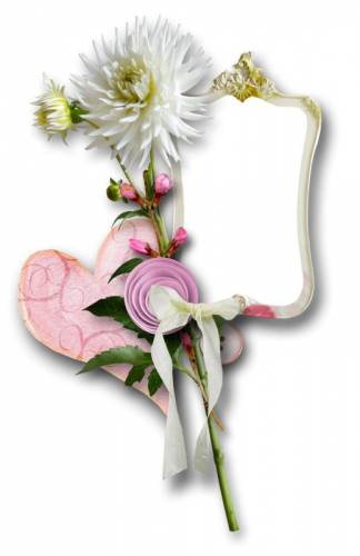 Рамка с сердечком и цветком