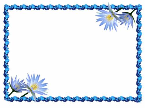 Красивая голубая рамка с голубыми цветами