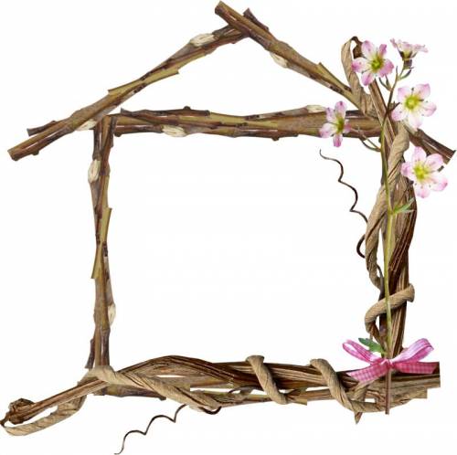 Рамка-домик с розовыми цветами