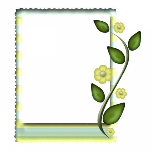 Рамка зелено-гжелтая с цветами