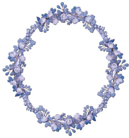 Овальная рамка из голубых цветов
