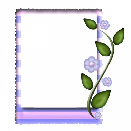 Рамка розово-голубая с цветами