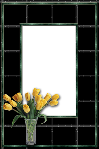 Рамка с желтыми тюльпанами