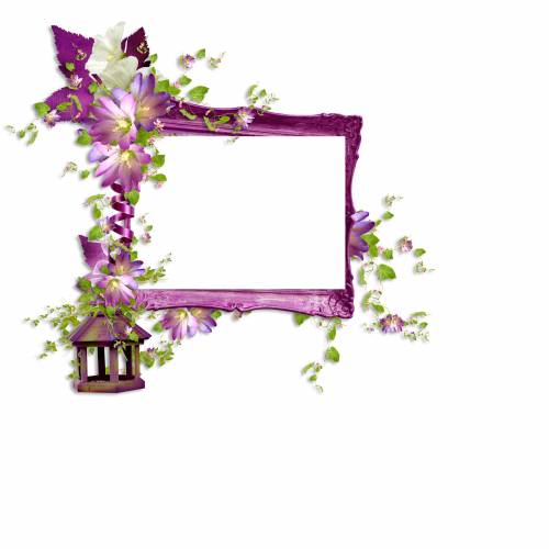 Фиолетовая рамка с цветами