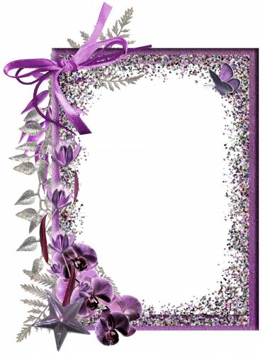 Рамка с фиолетовыми орхидеями